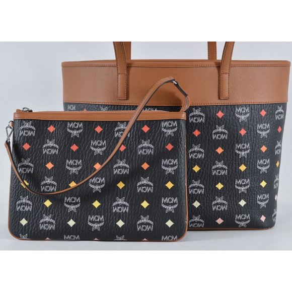 New MCM $760 LIZ Rainbow Spectrum Visetos Purse Tote Shopper W/Zip Pouch - Picture 2 of 11